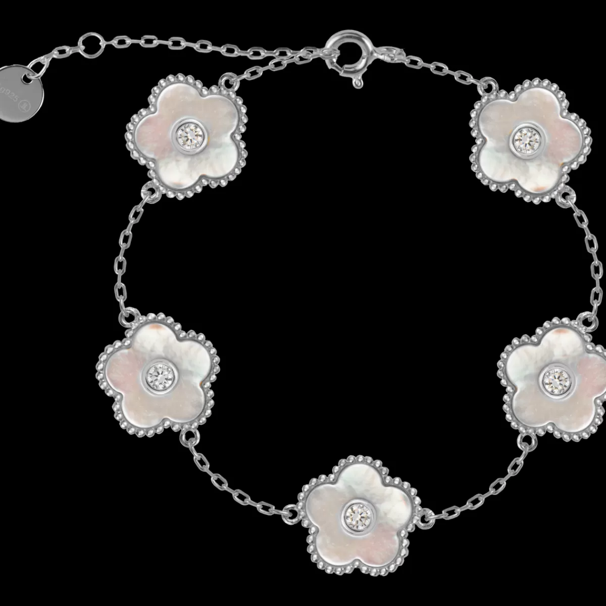 Flash Sale Jacques Lemans Armband "Blumen" Sterlingsilber mit Perlmutt/Topase