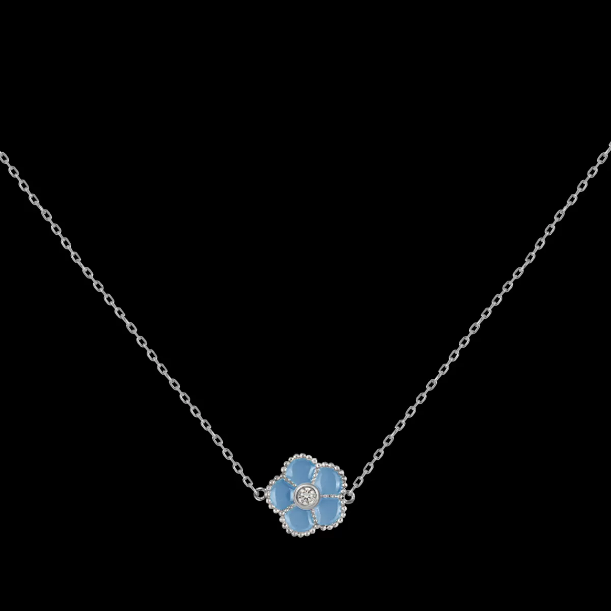 Cheap Jacques Lemans Kette "Blume" Sterlingsilber mit Emaille/Topas