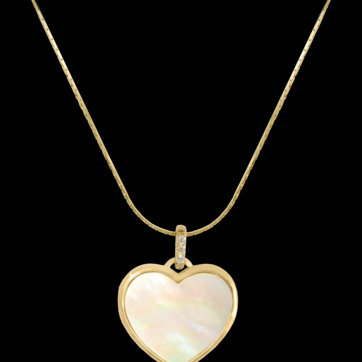 Cheap Jacques Lemans Kette "Herz" Sterlingsilber vergoldet mit Perlmutt/Topase