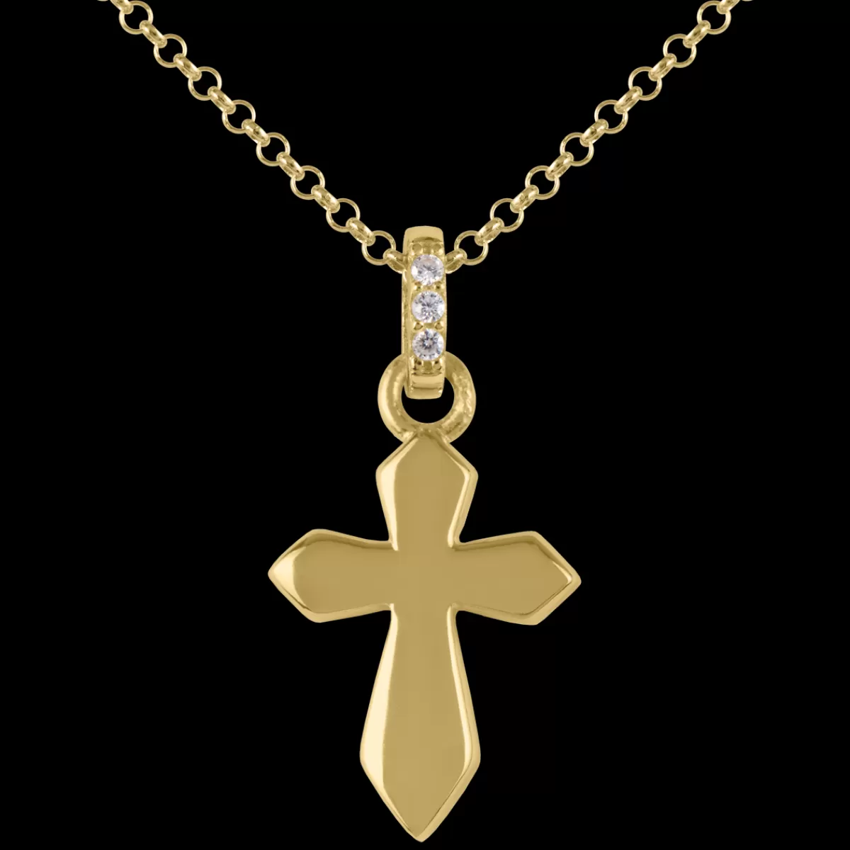 Best Jacques Lemans Kette "Kreuz" Sterlingsilber vergoldet mit Topasen