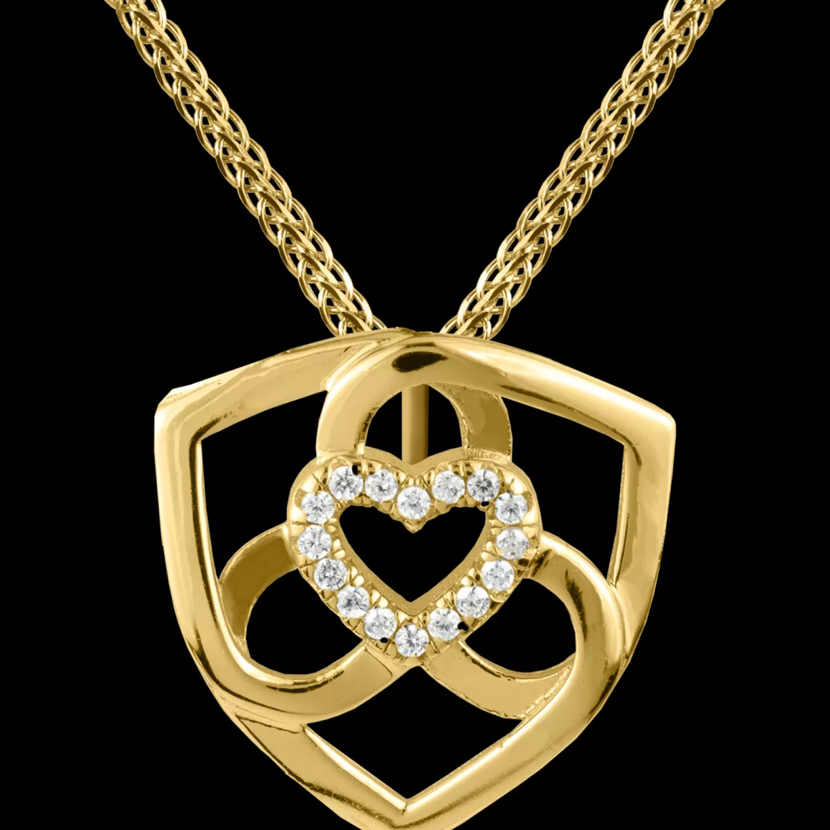 Best Jacques Lemans Kette Sterlingsilber vergoldet mit weißen Topas Edelsteinen