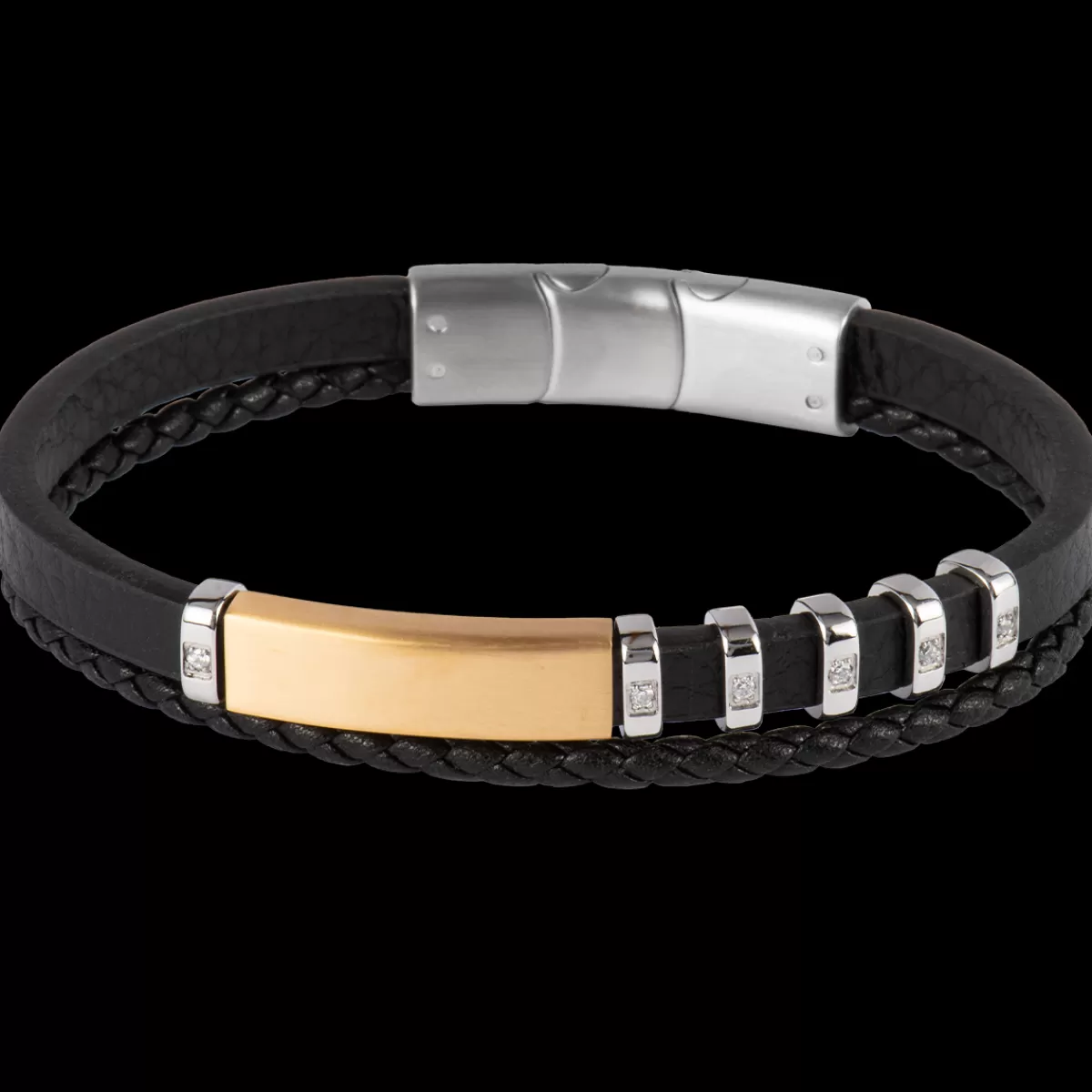 Best Sale Jacques Lemans Lederarmband mit Zirkonia