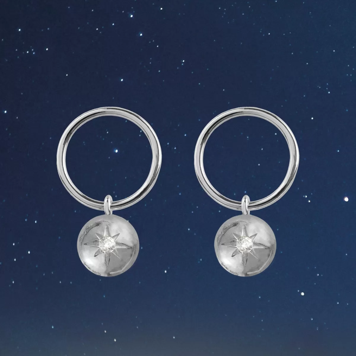 Best Jacques Lemans Ohrstecker Sterlingsilber mit weißen Topas Edelsteinen