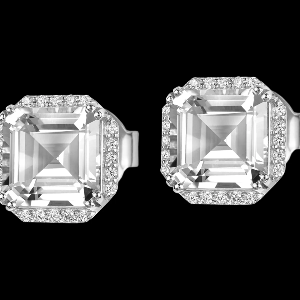 Best Jacques Lemans Ohrstecker Sterlingsilber mit White Topaz