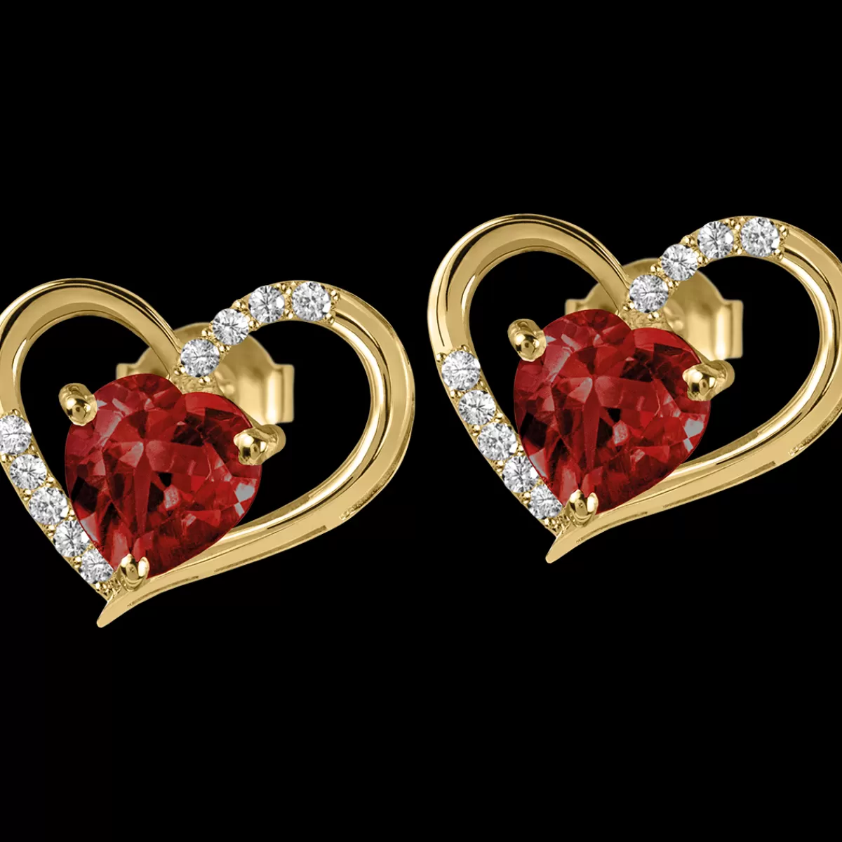 Best Sale Jacques Lemans Ohrstecker Sterlingsilber vergoldet mit Garnet