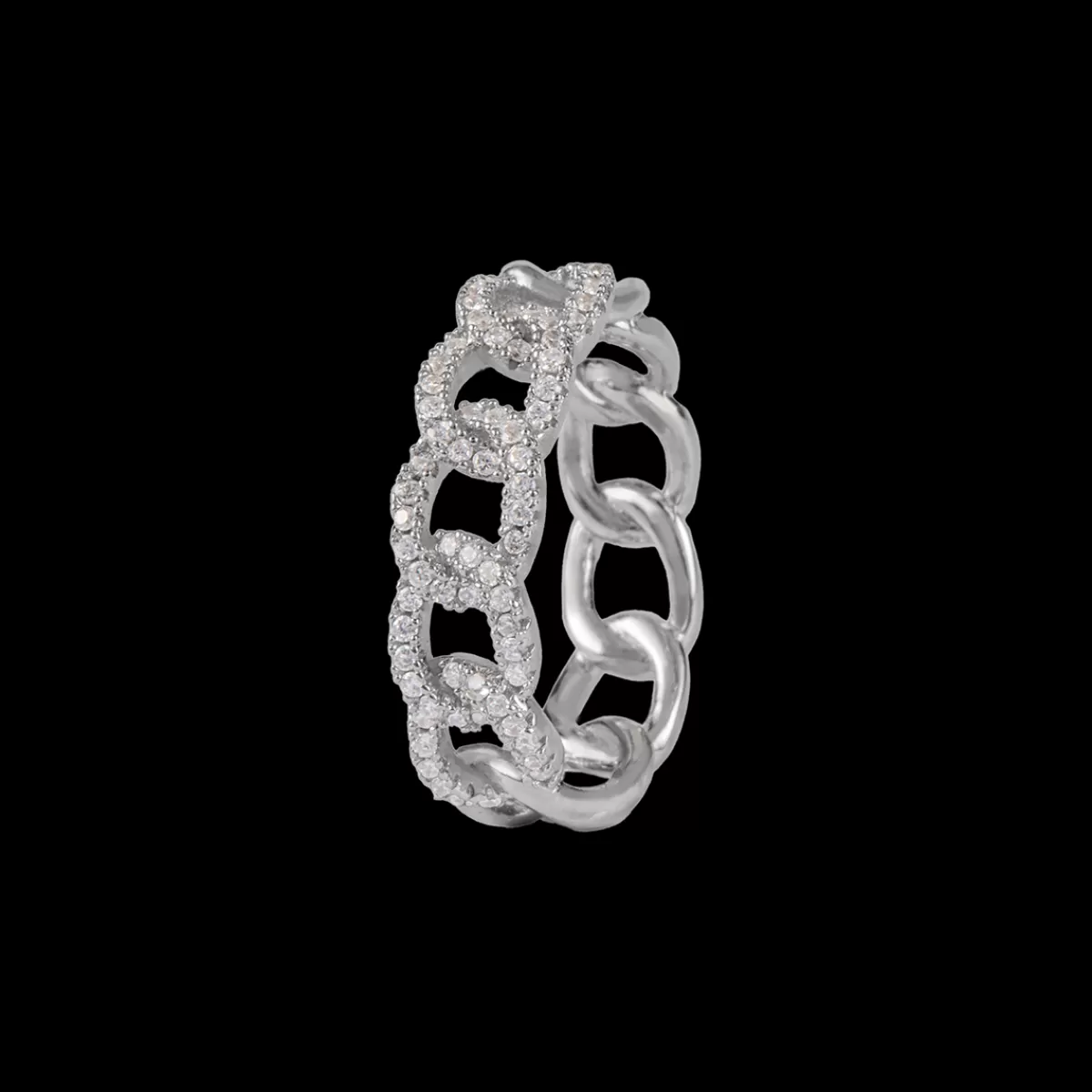 Cheap Jacques Lemans Panzer Ring Sterlingsilber mit Topasen
