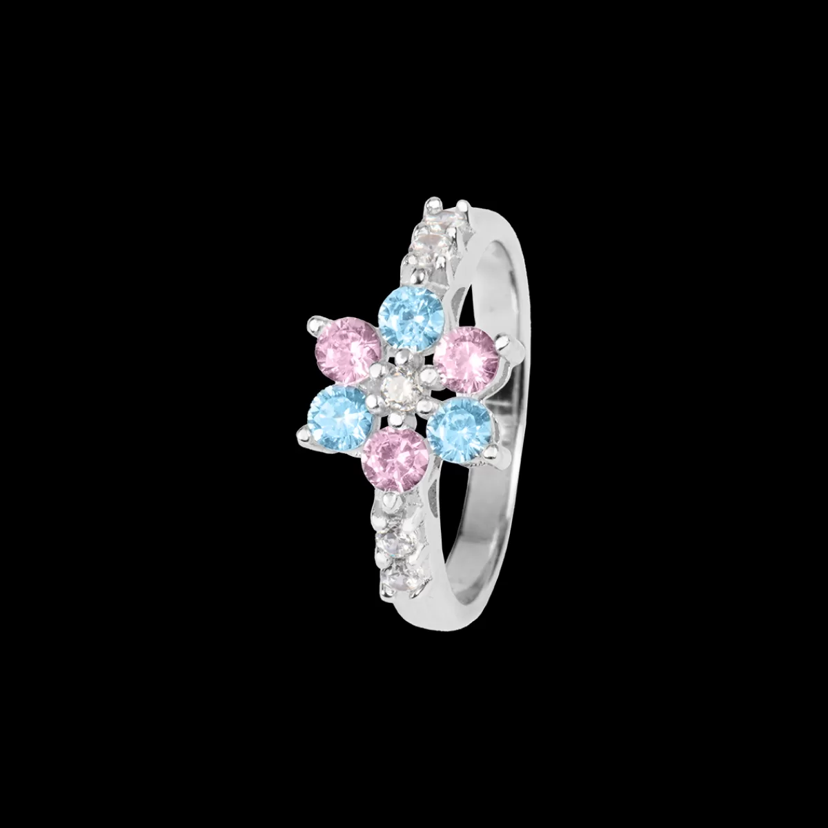 Cheap Jacques Lemans Ring "Blume" Sterlingsilber mit Topasen