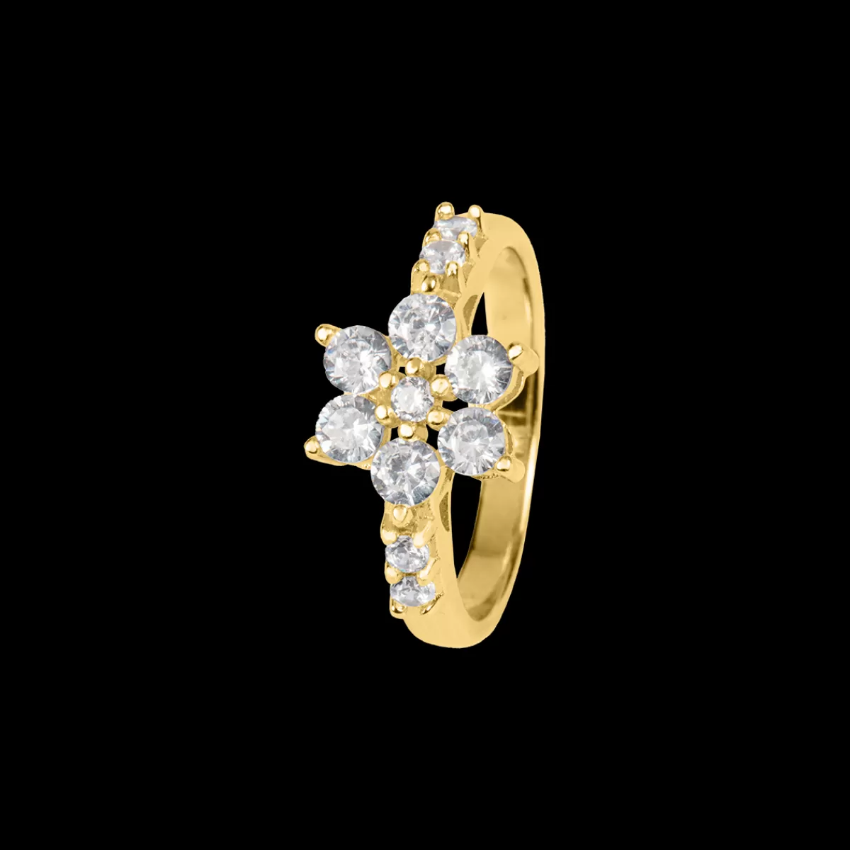 Best Jacques Lemans Ring "Blume" Sterlingsilber vergoldet mit Topasen