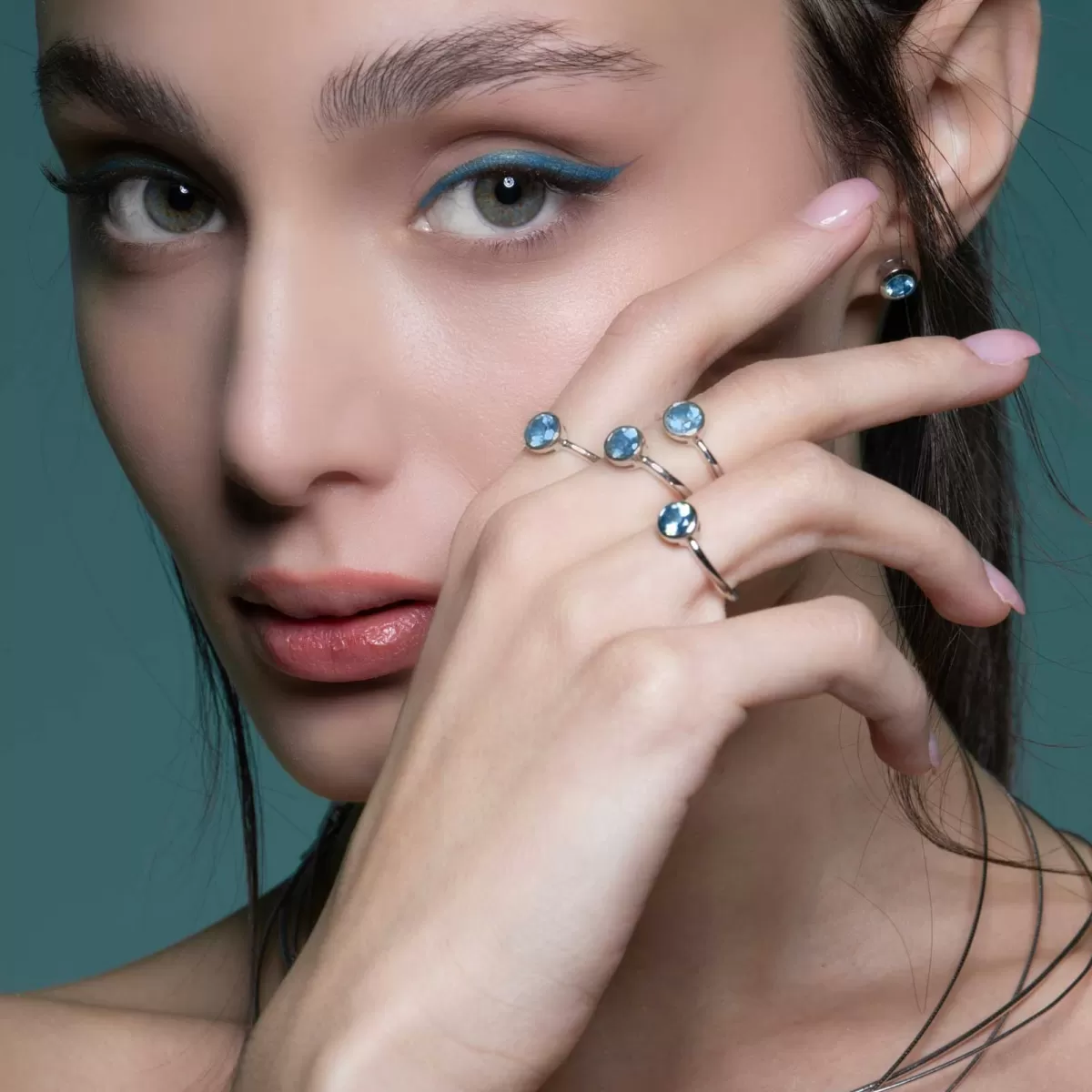 Best Sale Jacques Lemans Ring Sterlingsilber mit blauem Topas