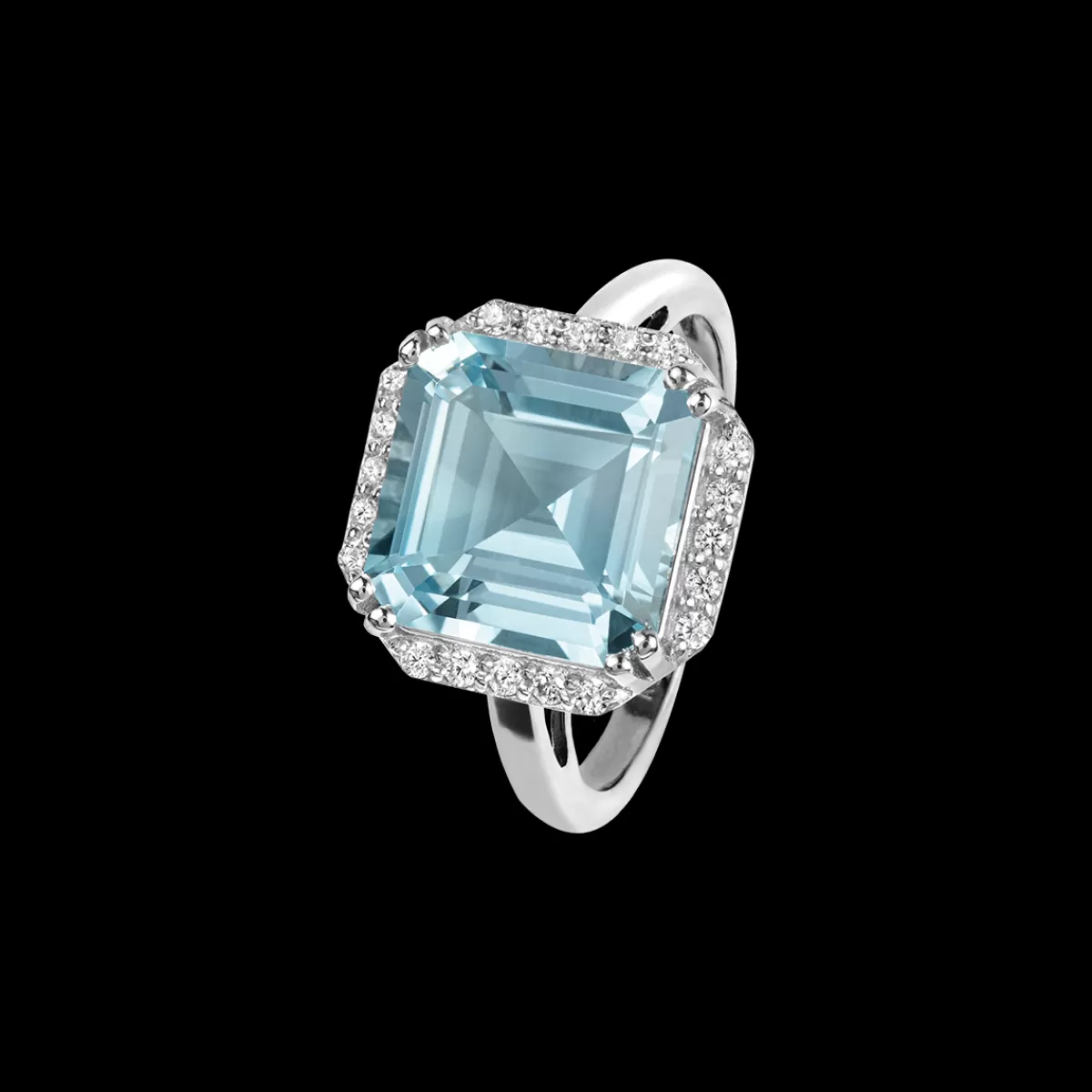 Best Jacques Lemans Ring Sterlingsilber mit Sky Blue Topas