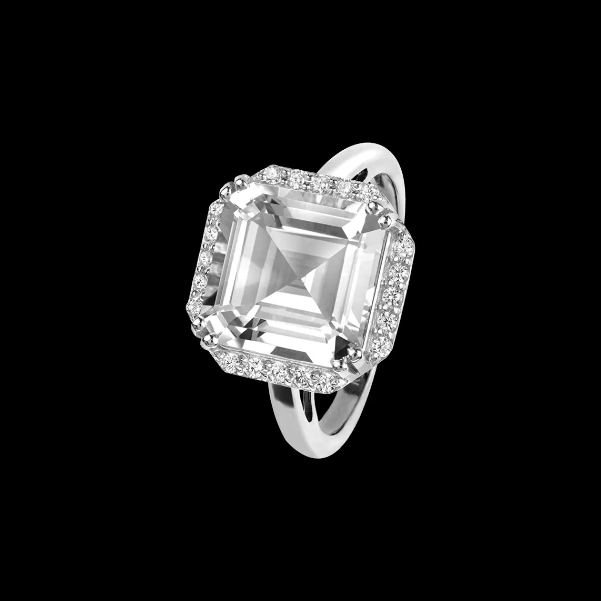 Best Jacques Lemans Ring Sterlingsilber mit White Topas
