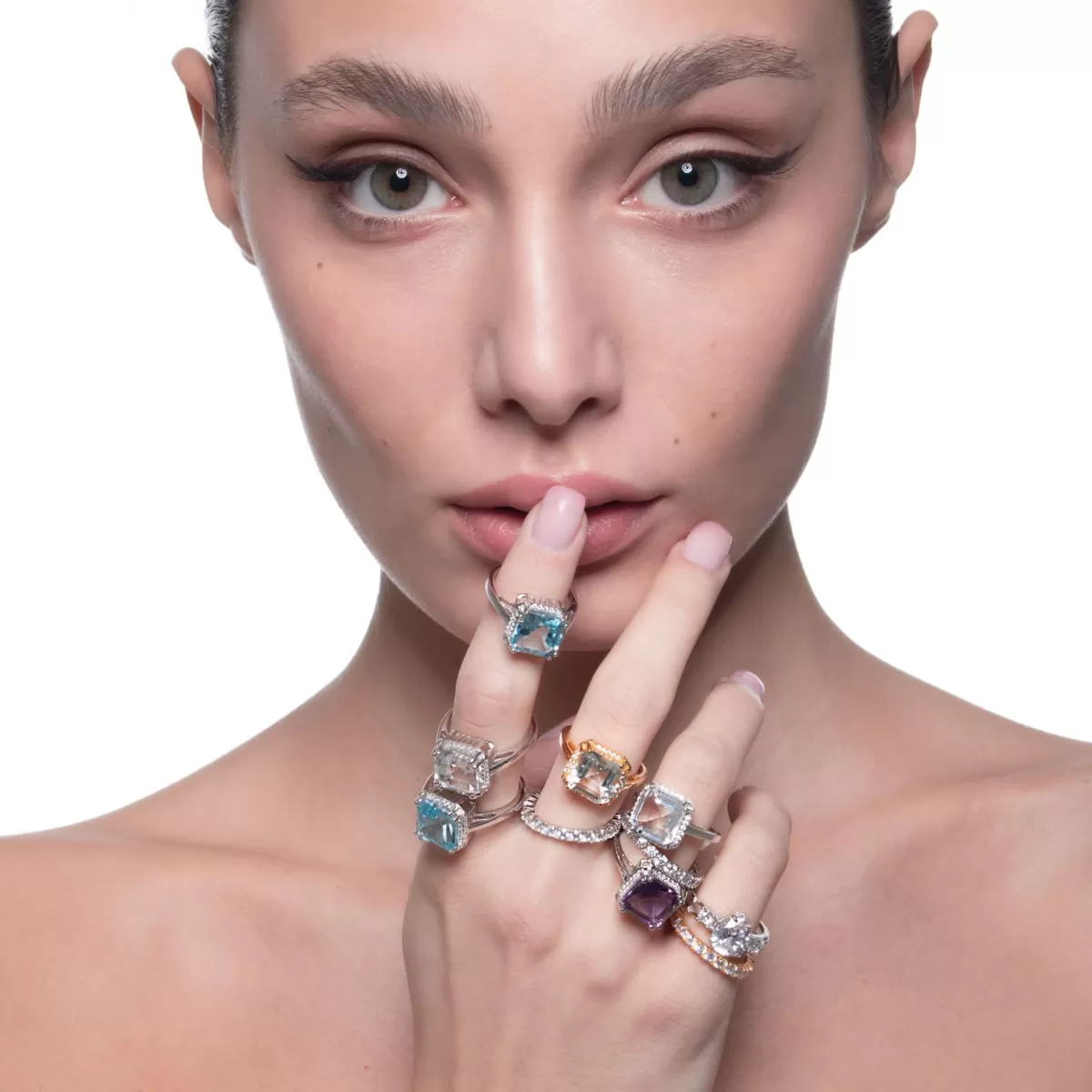 Best Jacques Lemans Ring Sterlingsilber mit White Topas