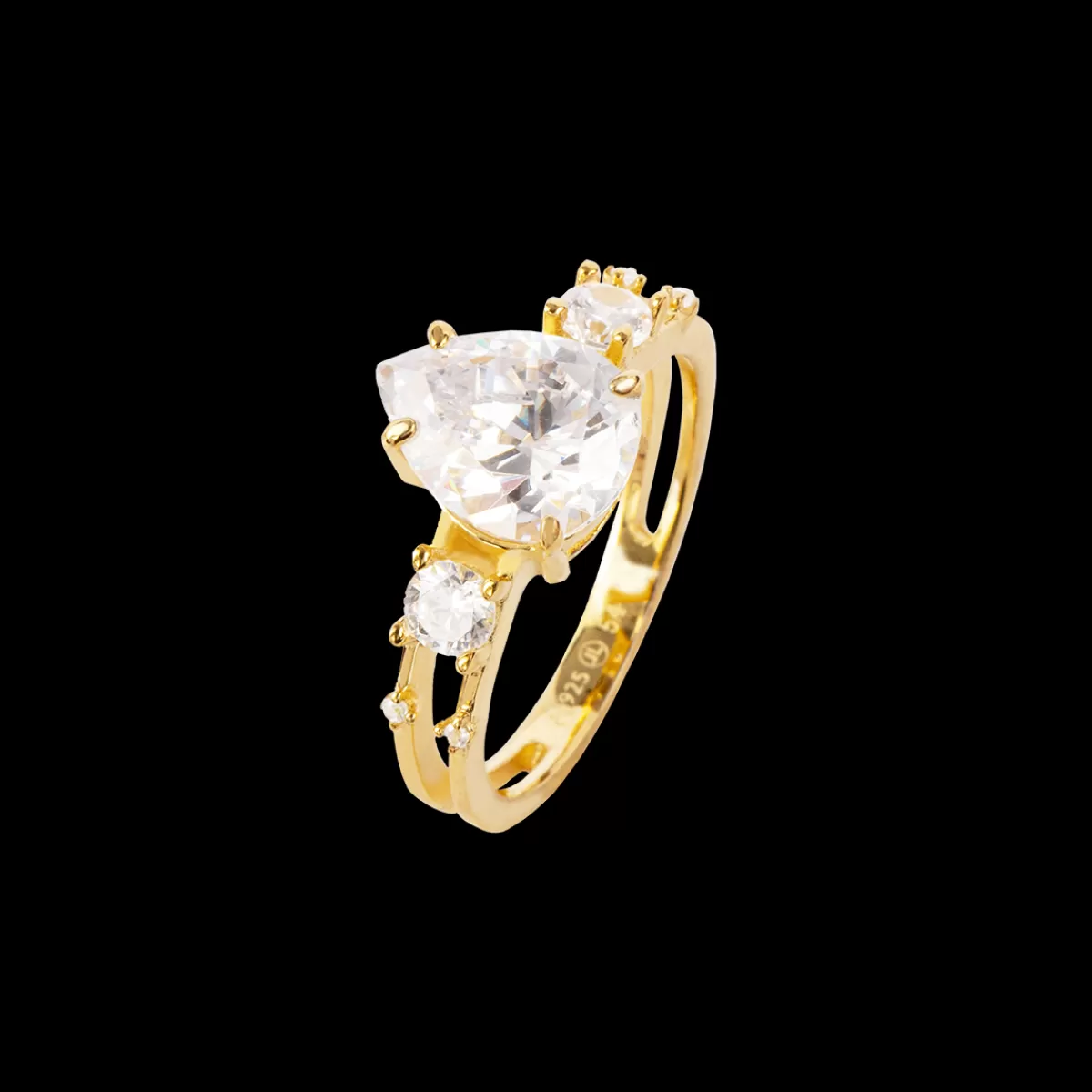 Cheap Jacques Lemans Ring Sterlingsilber vergoldet mit Topasen