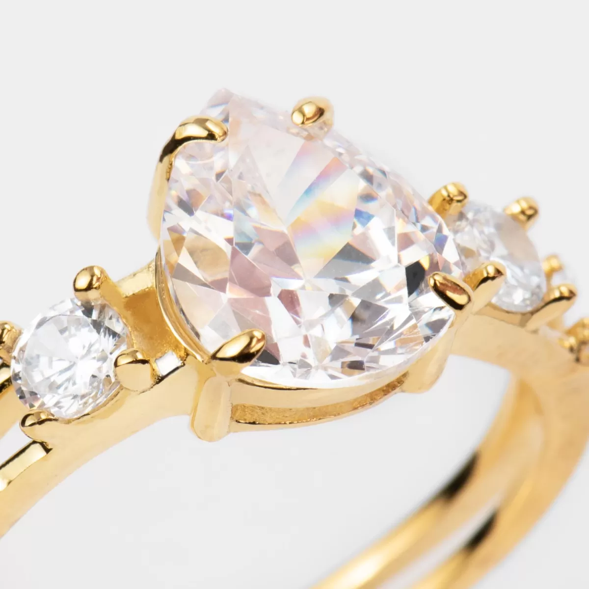 Cheap Jacques Lemans Ring Sterlingsilber vergoldet mit Topasen
