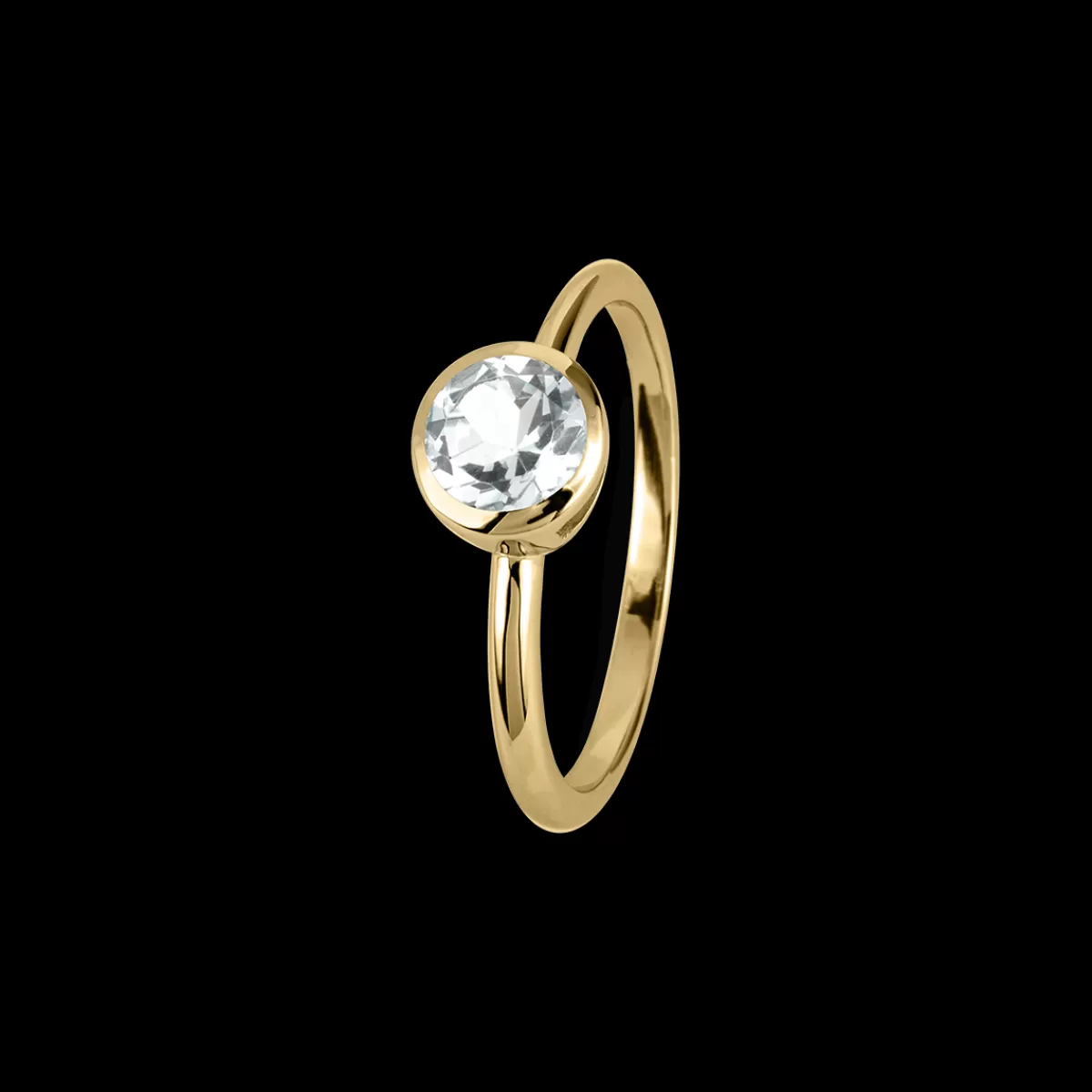 Clearance Jacques Lemans Ring Sterlingsilber vergoldet mit White Topaz