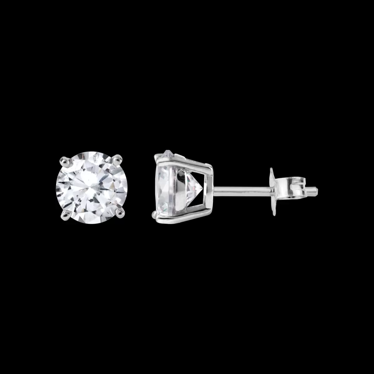 Best Jacques Lemans Solitär Ohrstecker Sterlingsilber mit Topas 8mm