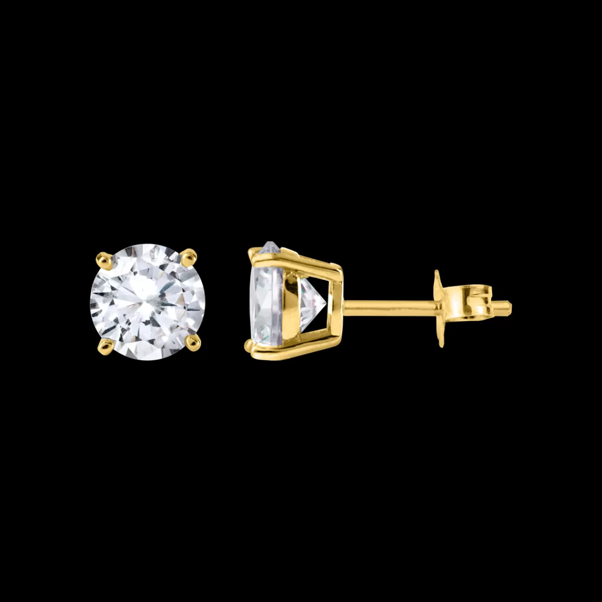 Best Sale Jacques Lemans Solitär Ohrstecker Sterlingsilber vergoldet mit Topas 8mm